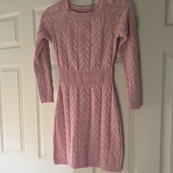 SHEIN Dresses & Skirts - SHEIN Soft Pink Cable Knit Sweater Dress